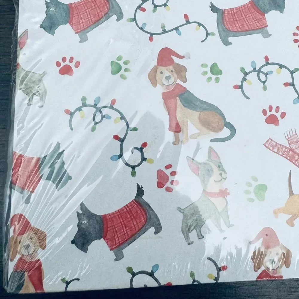 Christmas Dogs Lights Paw Print Holiday Shirt Gift Boxes